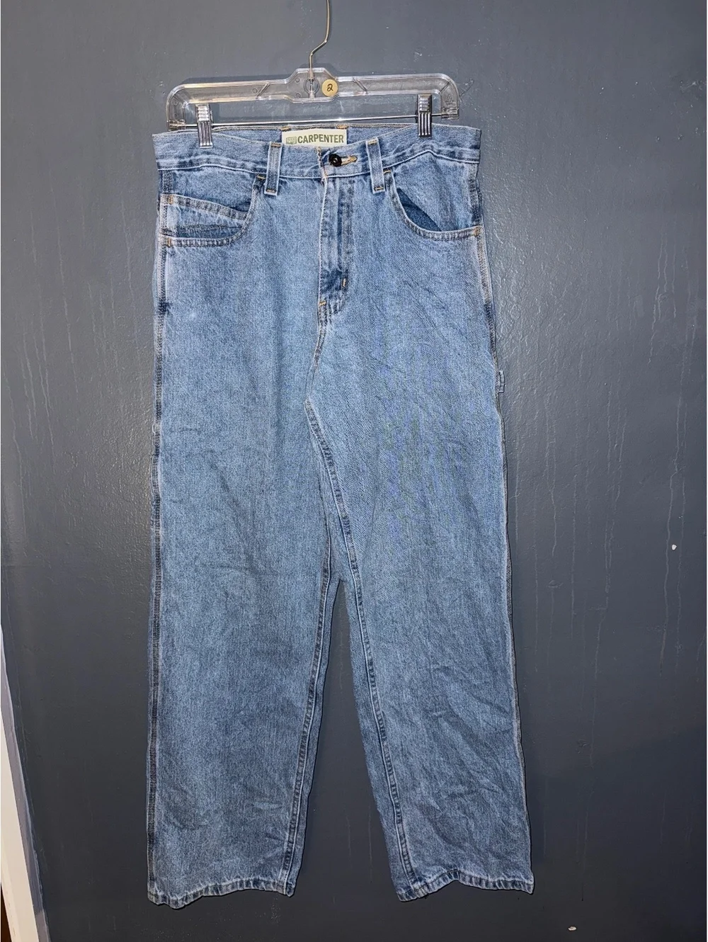 Carpenter Light Blue Denim Carpenter Jeans with Utility Pockets